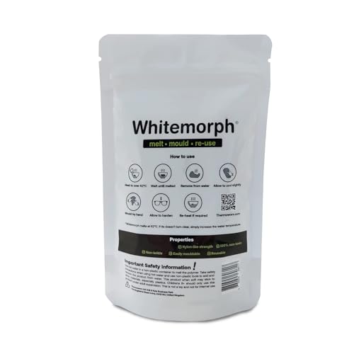 Thermoworx Whitemorph 100g. Hand mouldable bioplastic. Melt, Mould and Reuse.