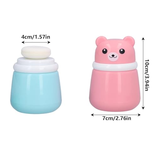 Image of Baby Pack Of 2 Skin Care Powder Talcum Puff Case Cum Container Box Reusable Refillable for Toddlers Kids and Infants for BPA Free (PATTERN 106)