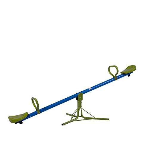 Sandora 40215 Kinder - Wippe + mit 360° Rotation XSS002-50kg Gewicht pro Seite mit Boden - Anker für Spaß im eigenen Garten blau/grün