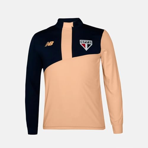 Blusa Manga Longa Masculina NB 1/2 Ziper Treino SPFC 2025, Cinza Blacktop/Bordô Mercúrio Vermelho, G