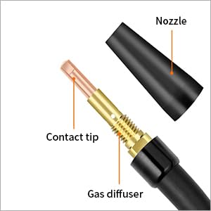 eddyweld 10Ft Mig Gun/torch Compatible with TITANIUM Easy-Flux 125 Amp Welder 56355 56359 57861 Parts and Give away nozzle tips