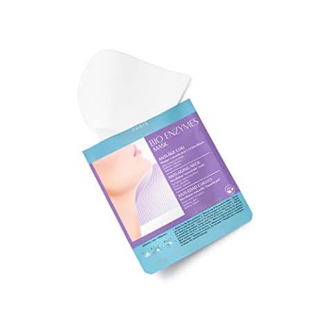 Talika Bio Enzymes Mask Neck - Smoothing Anti-Aging Neck Mask - Biocellulose Moisturising Neck Mask - Second Skin Effect Beauty Sheet Mask - 12g Cover