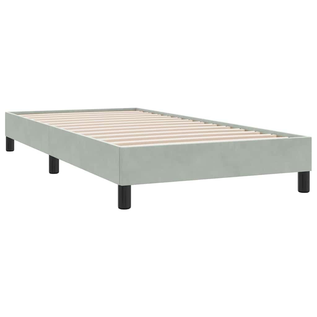 Bettgestell ohne Matratze Hellgrau 80x220 cm Samt, Modernes Schlafzimmer Möbel, Robustes Platform Bett mit Lattenrost für Komfort