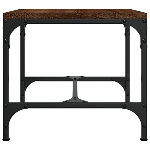 Table de salon bois multicouche marron 40x40 cm table d'appoint chambre bureau - 8