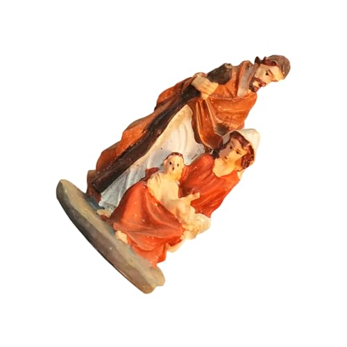 Beimus Figuras de belén de Navidad, estatua de resina con centro de mesa estable de la Sagrada Familia, decoración del hogar, resinas de la Sagrada Familia con establo