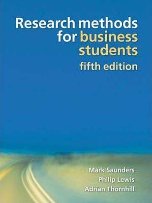 Research Methods For Business Students, 5th ed.