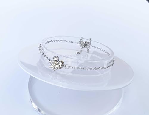 Kaguya Silver Bracelets for Women - Rose Gold Sterling Silver Clear Zirconia Cute Mouse Adjustable Infinity Charm Link Bracelets for Women Girls, Friendship Bracelets4