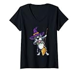 Photo Gallery donna dabbing strega boston terrier vintage maglietta con collo a v Photo Gallery donna dabbing strega boston terrier vintage maglietta con collo a v