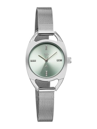 Image of Fastrack Vyb Spotlight with Quartz Analog Light Blue Dial Steel Stainless Steel Strap Watch for Girls - FV60129SM01W
