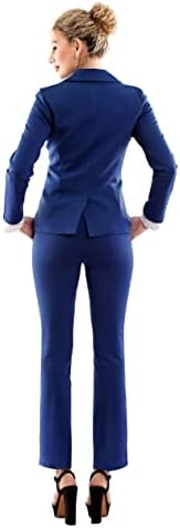 Marycrafts Women's 2 Buttons Business Blazer Pant Suit Set for Work