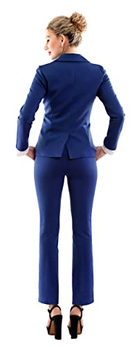 Marycrafts Women's 2 Buttons Business Blazer Pant Suit Set For Work 12 Navy #TOP5