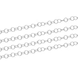 Adabele 5 Feet Authentic 925 Sterling Silver Unfinished 3.5mm (0.14 Inch) Round Link Cable Chain Bulk Hypoallergenic Nickel Free for DIY Craft Jewelry Making SSK-H1