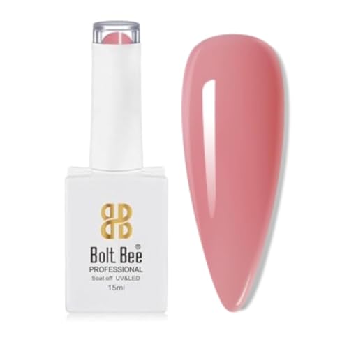 Image of Bolt Bee Jelly Pink Color Gel Nail Polish Soak Off UV Gel DIY at Home Manicure Salon Nail Art (113, 15ml)