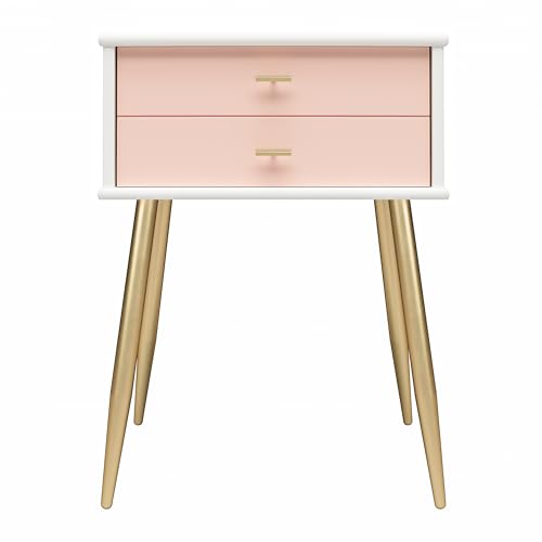 Image of Little Seeds Valentina 1 Drawer Nightstand, Pale Pink