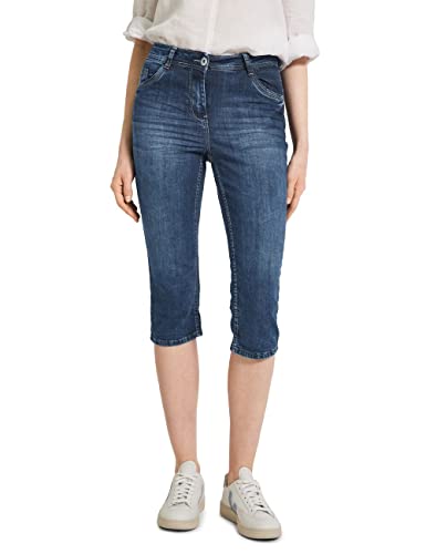 CECIL Damen B376474 Caprihose, Mid Blue Wash, 36W / 20L EU
