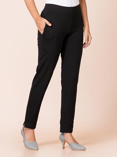 Image of Ruby Cotton Lyrcra Blend Copper Collection Straight Pants | Perfect Blend of Style and Comfort | Professional and Casual Wear #1