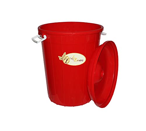 Image of E-Ware Multipurpose Plastic Storage Bucket Drum 100 LTR with Lid (2, Multi Color)