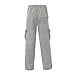 GOFULY Men's Cargo Pants Big and Tall Fleece Fashion Mens Lightweight Pants Hiking with Pockets 2026 Elastic Waist Drawstring Sweat Pant Solid Gym Joggers Trouser Light Gray 4XL