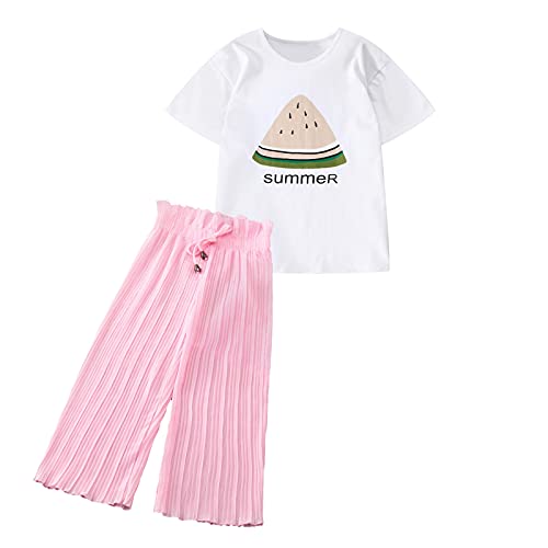 Tenue manches courtes filles t-shirt et pantalon large XL confortable