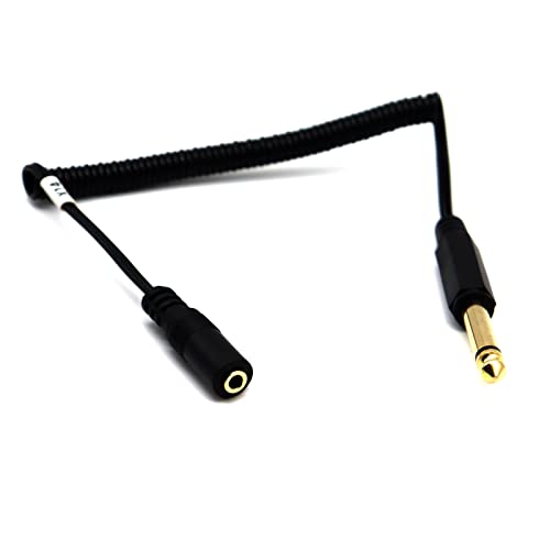 Cable extensión audio Jack 3.5mm a 6.35mm enrollado miniatura 2