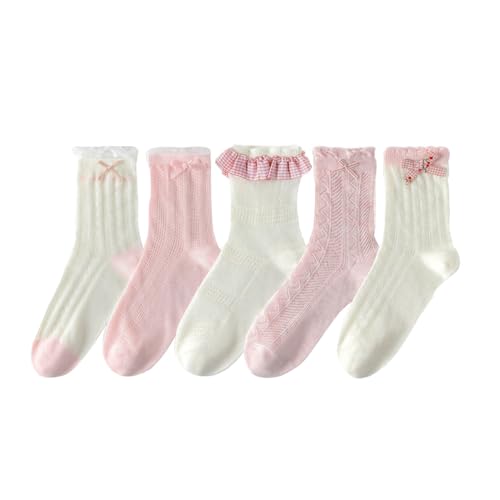 Cute Woman Socks Soft lace Breathable School Socks Fruit Ruffles Cartoon