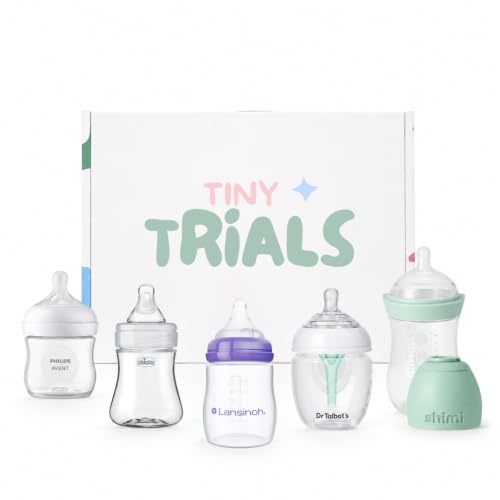 Baby Bottle Trial Pack Variety Box for Newborns – 5 Bottles Featuring Chicco, Dr. Talbot’s,...