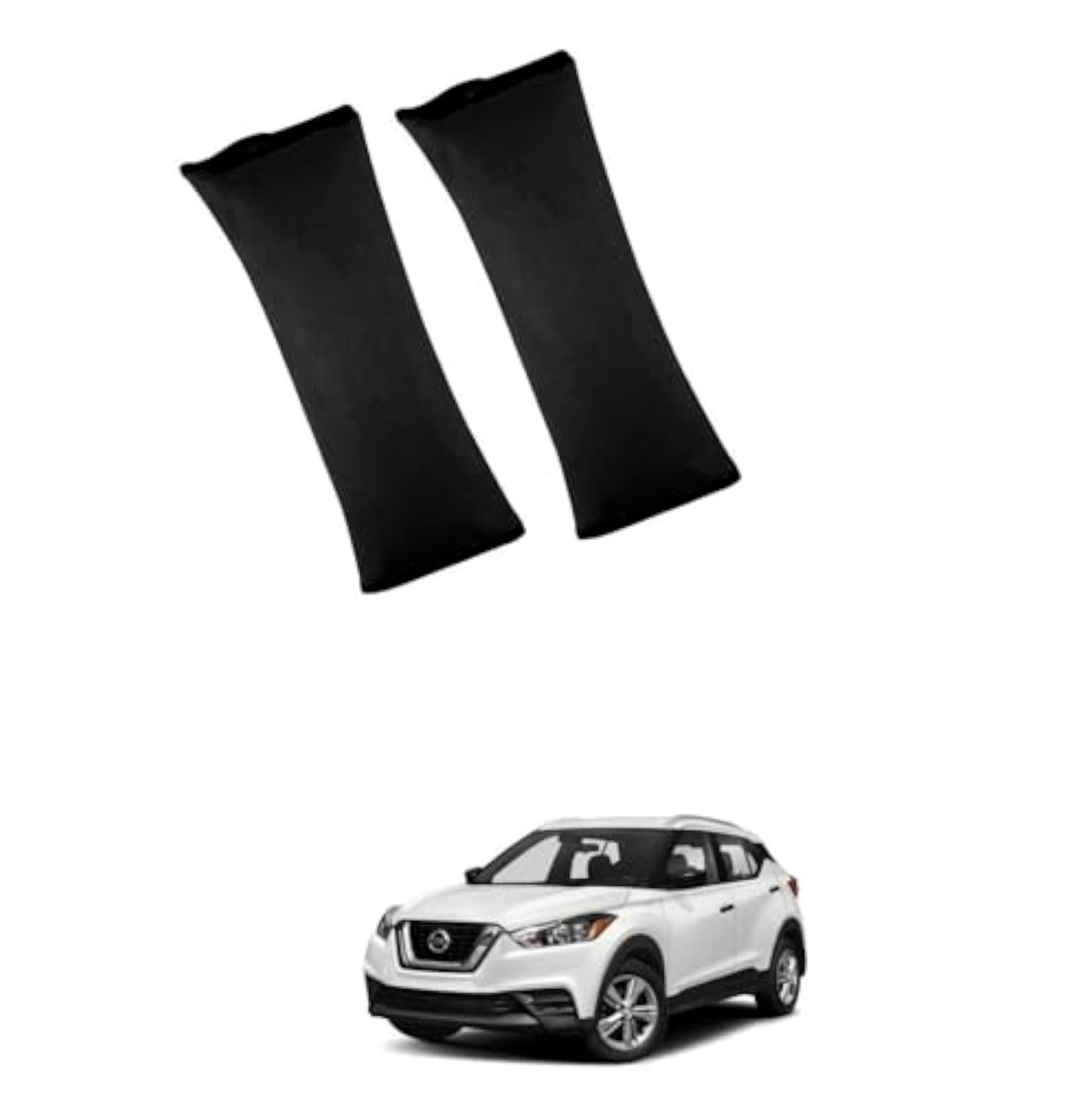 Black Seat Belt Cushion Pack of 2 for Nissan Kicks