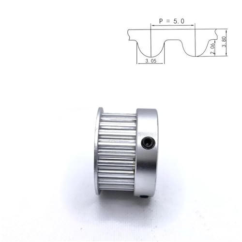 Correa de polea HTD5M de 24 dientes con ancho de 20mm y diámetro de 24mm tipo K 4