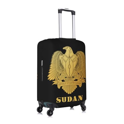Sudan Golden Emblem Universal Stretch Suitcase Cover Carry On Luggage Sleeve Anti Scratch Travel Baggage Protector for Unisex Women Travel Large3