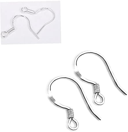 TOPofly 10 Pairs 925 Sterling Silver French Wire Earring Hooks Fish Hook Earrings Sterling Silver Earwires for DIY Jewelry Customize Making