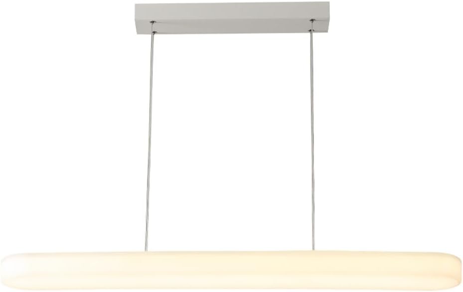Nordic White Light Led Linear Chaner Ceiling Lamp Dining Table Lighting Fixture Modern 39.3In Hanging Chaners for Living Room Kitchen Bedroom 3 Color Mode