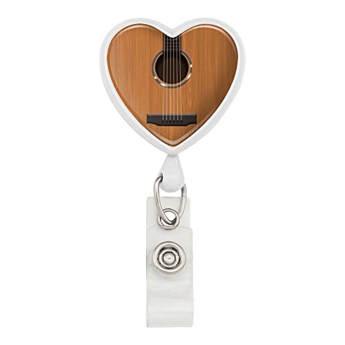 Graphics and More Acoustic Guitar Heart Badge Reel #TOP22