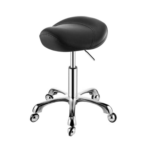 Image of Ergonomic Wobble Stool,Hydraulic Rolling Swivel Adjustable Chair,for Hair Beauty Salon Lab Dental Massage Office Home(Black)