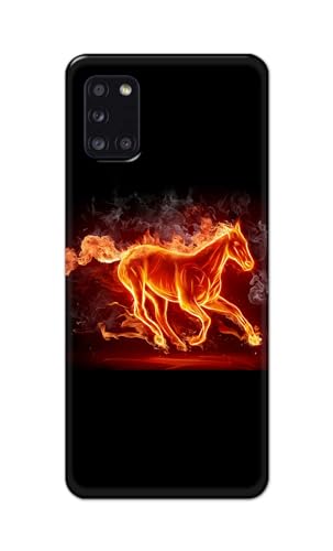Image of PRINTFIDAA Printed Hard Back Cover Case for Samsung Galaxy A31 Back Cover (Fiery Horse) -112
