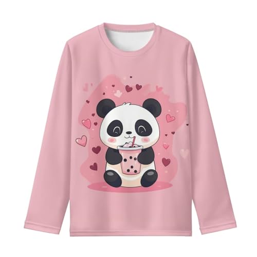 Image of Girls Long Sleeve Shirt with Cute Graphic Casual Pullover Tops 3-16Y