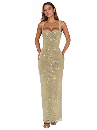 Image of Glitter Sequin Prom Dress for Bachelorette,Birthday,Holiday | Elegant Fully Lined Sparkly Rhinestone Long Dresses for Women Birthday /Formal Galas /Wedding Guest /NYE /Homecoming