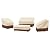 loriano Patio Furniture Cover Set, 4 Piece Outdoor Furniture Cover Waterproof, 600D Heavy Duty Lawn Patio Set Covers