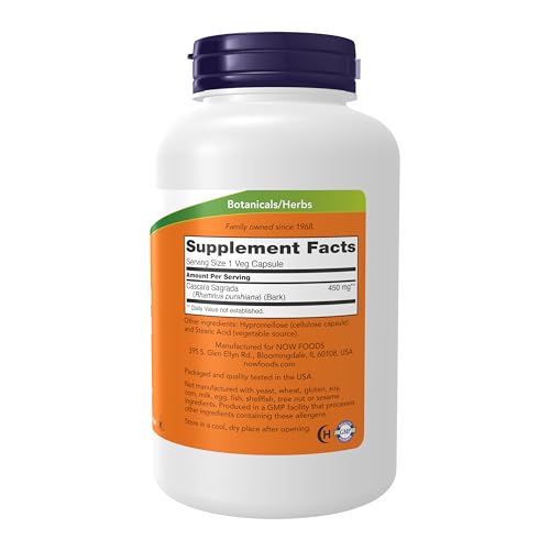 Now Foods Cascara Sagrada 450mg, 250 Vcaps