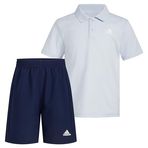 Image of adidas Boys' Short Sleeve Polo Shirt and Shorts 2-piece Set