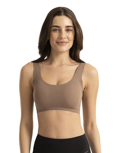 Image of Jockey 1840 Women Wirefree Padded Microfiber Elastane Full Coverage Bonded Tech Lounge Bra