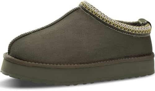 Platform Slippers Mini Boots for Women Fleece Lined Booties Anti-Slip Snow Slippers for Women Outdoor