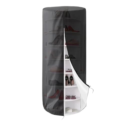 para zapatero giratoria – 420D Oxford Protección impermeable | Cubierta con cremallera impermeable tela Oxford 420D para organizador zapatero giratorio, para lluvia, salpicaduras, suciedad