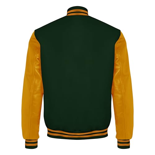 Image of Red And Black Letterman Jacket Men - Mens Black Varsity Letterman High School Baseball Bomber Jacket