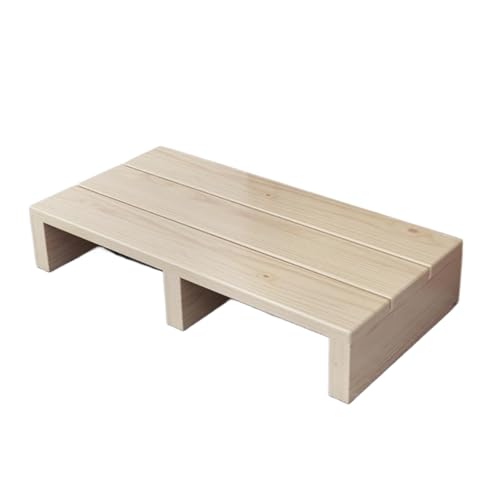 REENEW 玄関台 踏み台 木製 玄関踏み台 幅60/80cm 玄関ステップ 脚立 低床踏み台 滑り止めマット ひざ負担軽減 高齢者用 介護 ベッドルーム バスルーム キッチン用 (60x30x11cm,ナチュラル)