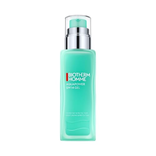 Biotherm Homme, Aquapower Gel SPF14 para Hombre, Gel Hidratante y Protector para Rostro y Cuello, Piel Nutrida y Revitalizada, Enriquecido con Agua Termal de Life Plankton y Oligoelementos, 75 ml