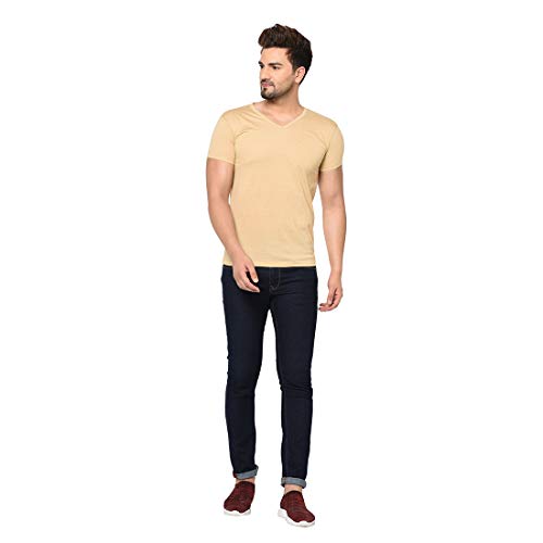 Image of Men's Cotton Blend Half Sleeve V Neck Tshirt