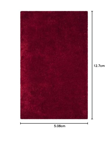 Image of Handmade 2 Inch Pile Height Super Soft Touch Export Quality Plain Shag Rectangular Carpets For Home Size 2 X 5 Feet Color Maroon