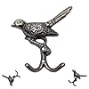 6pcs Utility Hooks Antique Silver Bird Hooks Decorative Wall Mount Set of 6