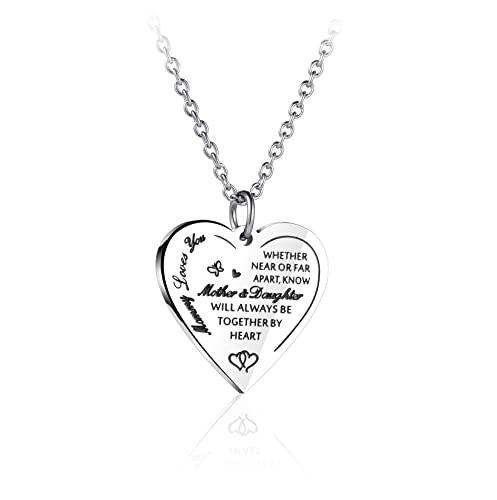 Fuqimanman2020 Heart Pendant Necklace To My Daughter from Mom Dad Inspirational Necklace Gift Never Forget That I Love You Forever Birthday Christmas Graduation Gifts