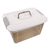 DECHOUS Transparente Aufbewahrungsbox Kunststoff Mittel 31x22x17cm mit Griff Tragbare Organizer...